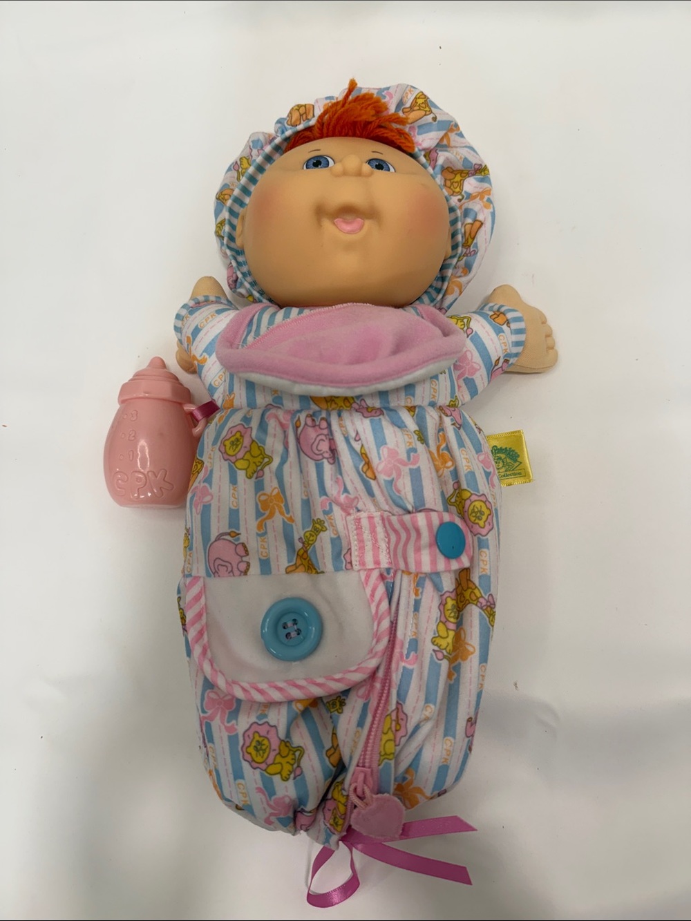 PINK & BLUE BABY DOLL PLUSH WITH BOTTLE!